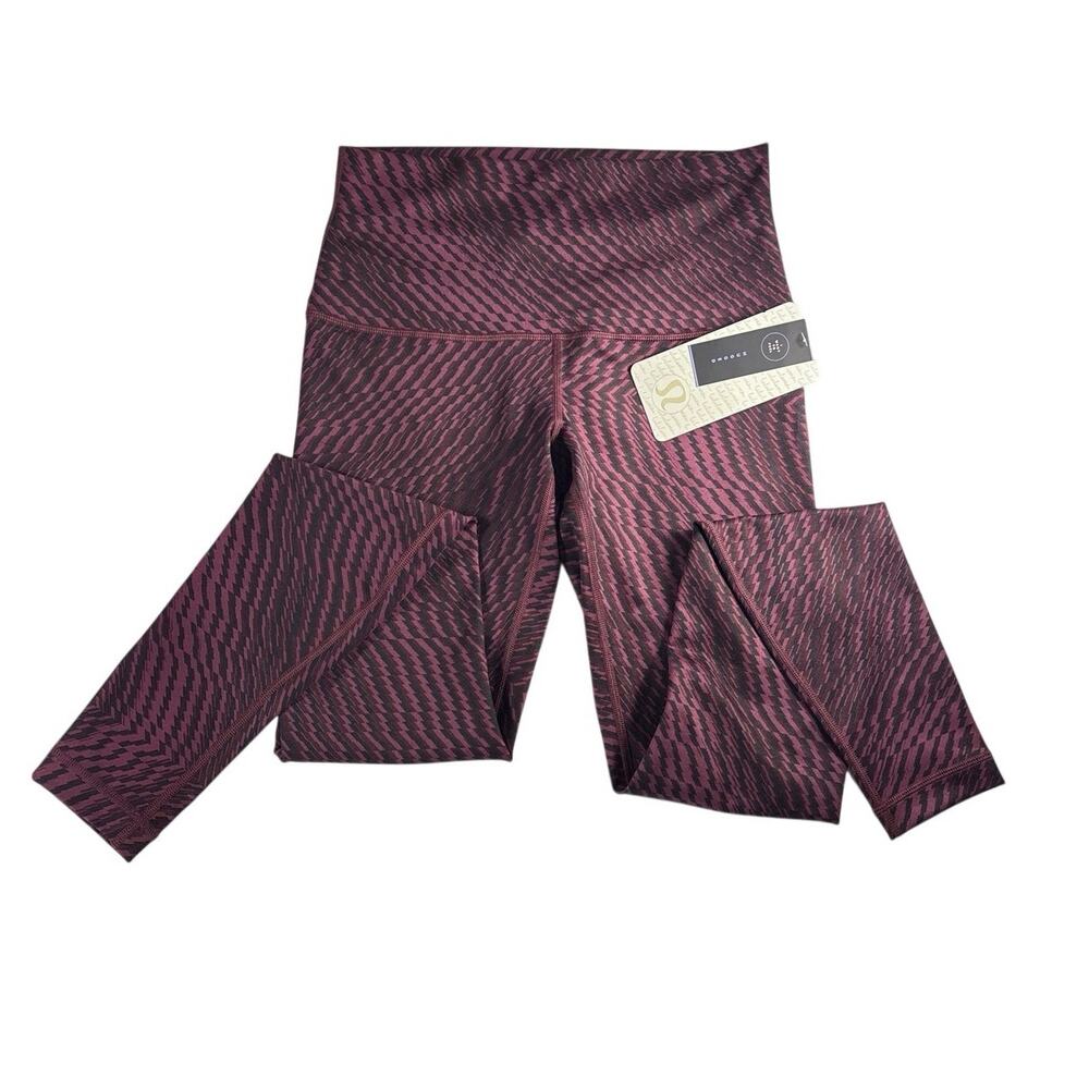 Pant Lululemon Wunder Under Hi-Rise 8 Shifted Horizon Red Grape NWT